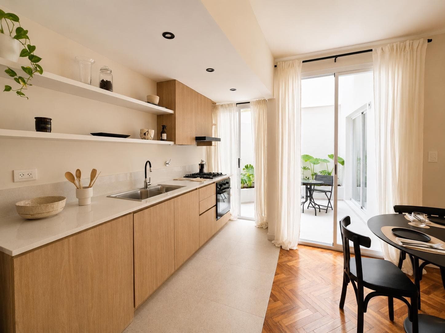2-room apartment with a patio in Palermo Hollywood