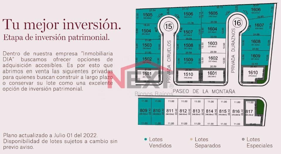 251.14-meter lot in the Las Huertas Gated Residential Community in Arteaga.