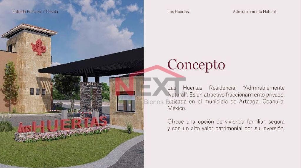 A 219.14-meter lot in the Las Huertas Residential Subdivision in Arteaga.