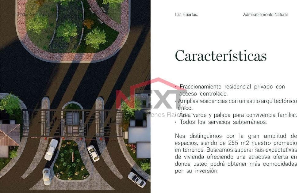 A 219.14-meter lot in the Las Huertas Residential Subdivision in Arteaga.