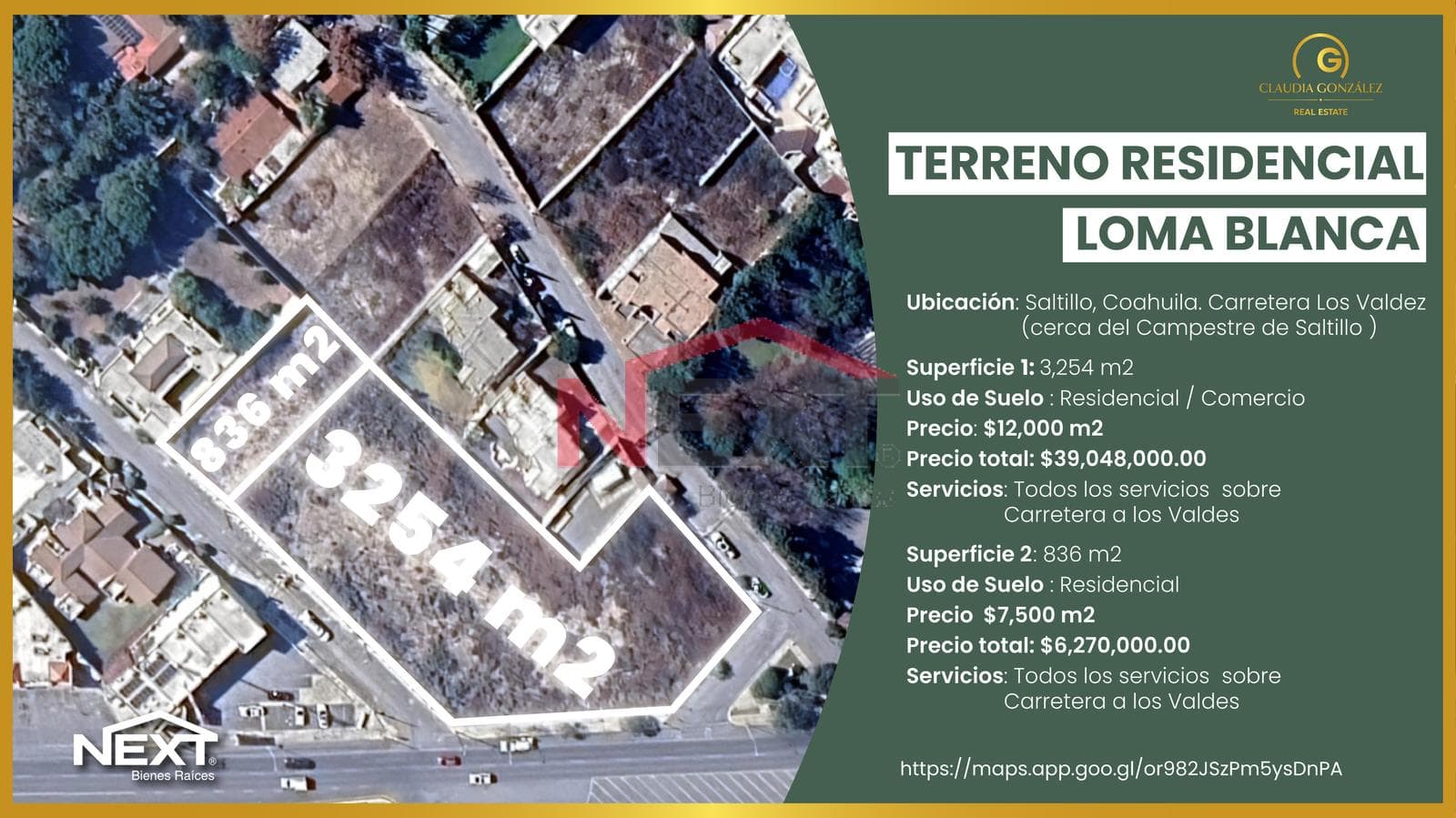 RESIDENTIAL LOT FOR SALE IN THE LOMA BLANCA NEIGHBORHOOD