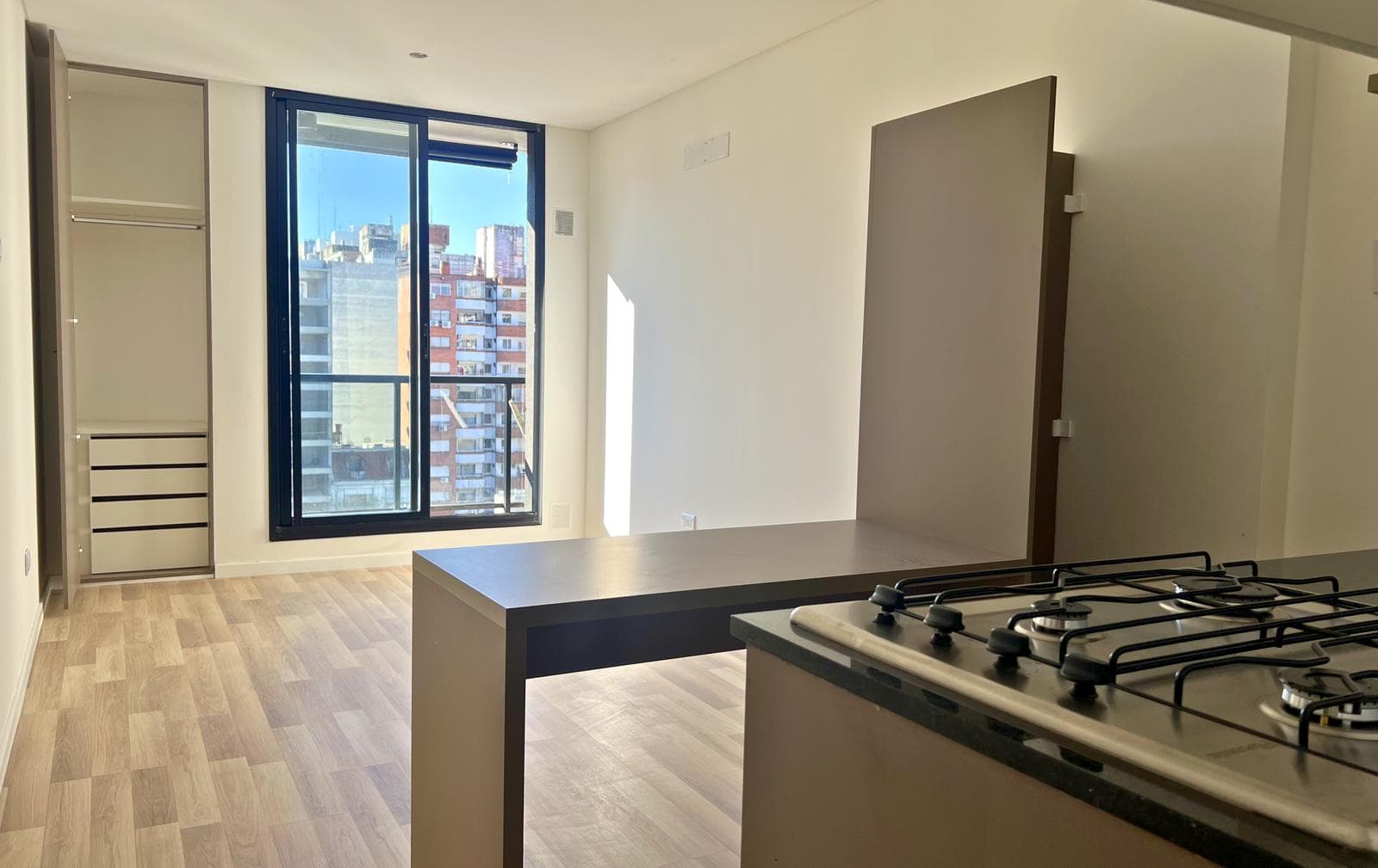 Studio apartment with a balcony