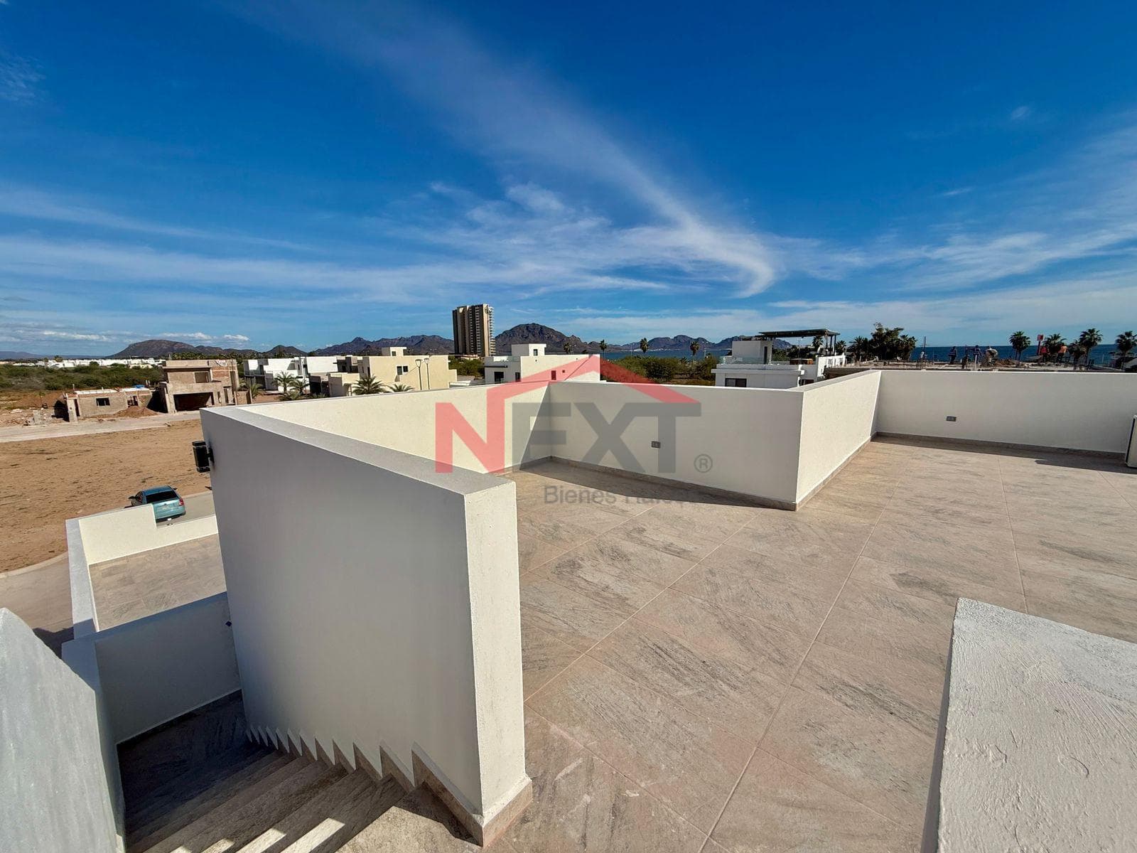 New House Near the Beach with a Pool, Panoramic Terraces, and High-Quality Finishes.