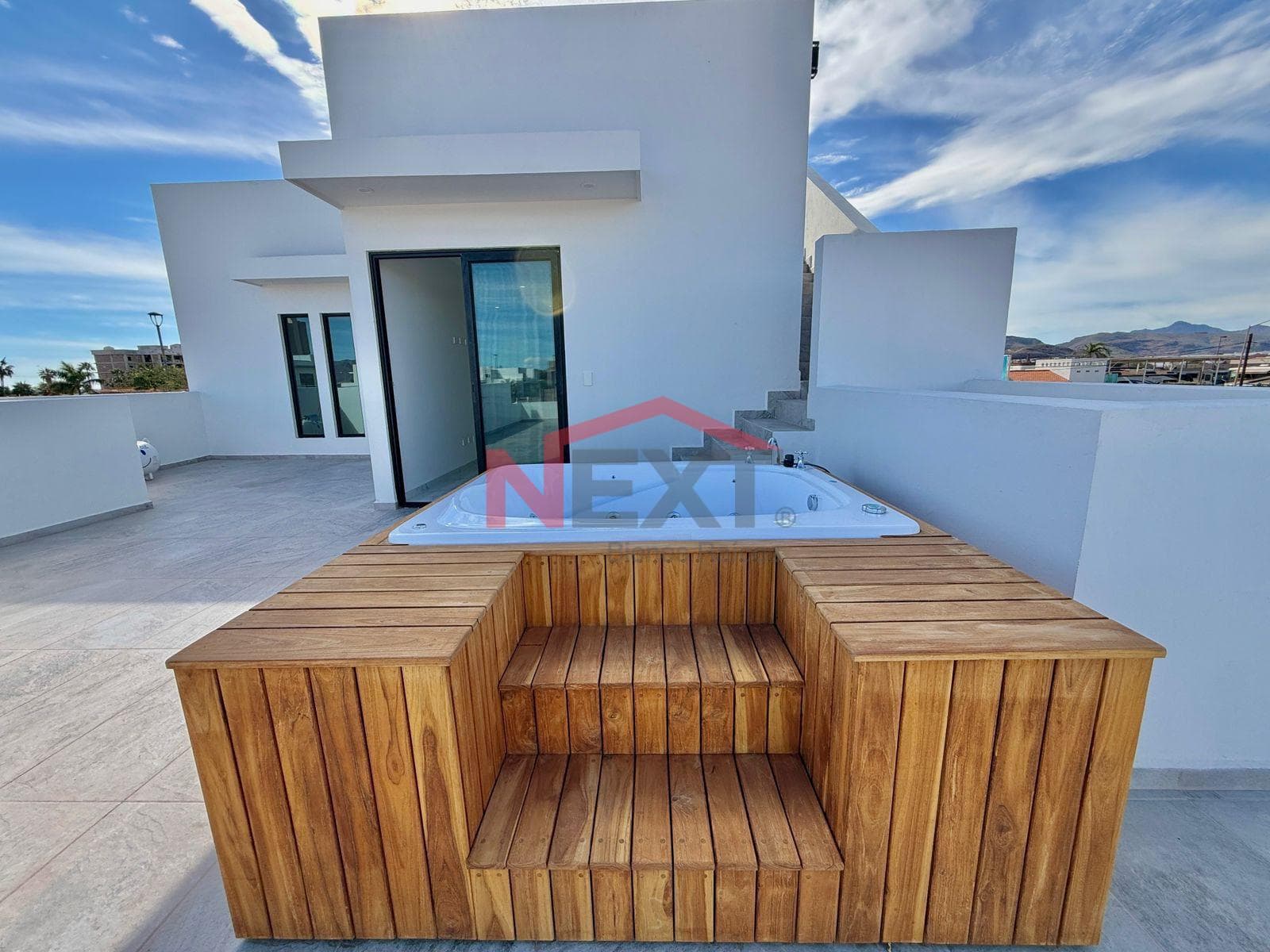 New House Near the Beach with a Pool, Panoramic Terraces, and High-Quality Finishes.