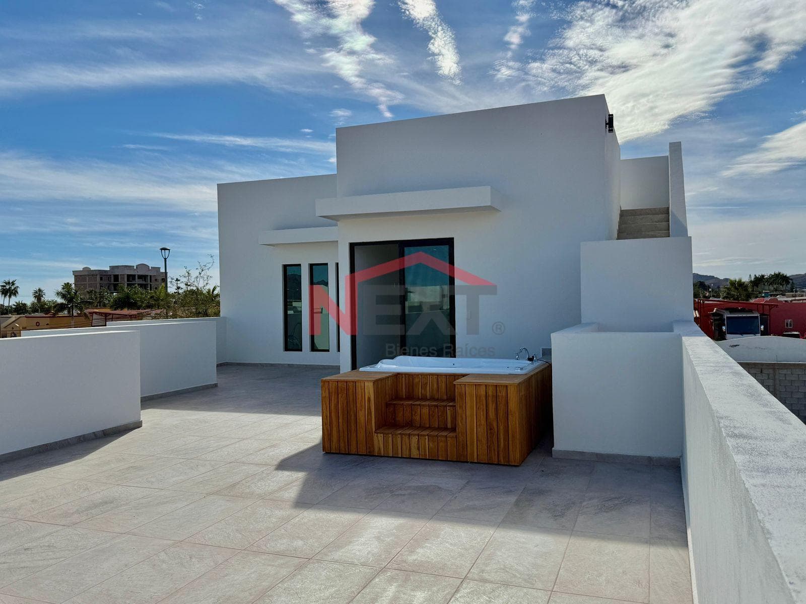 New House Near the Beach with a Pool, Panoramic Terraces, and High-Quality Finishes.