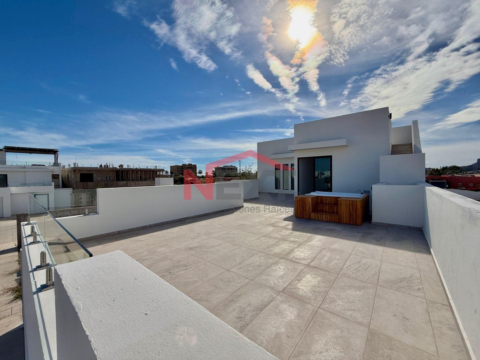 New House Near the Beach with a Pool, Panoramic Terraces, and High-Quality Finishes.