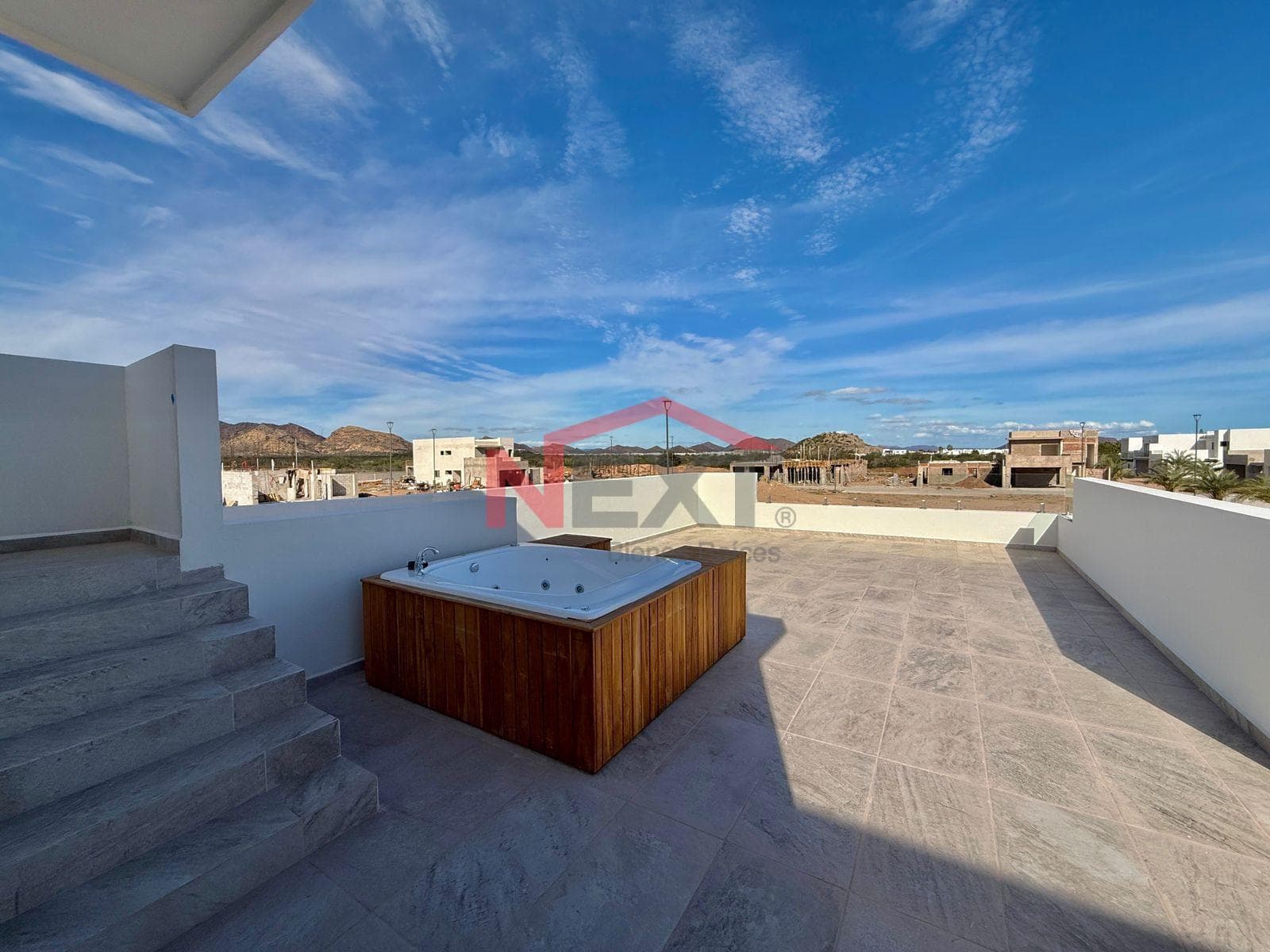 New House Near the Beach with a Pool, Panoramic Terraces, and High-Quality Finishes.