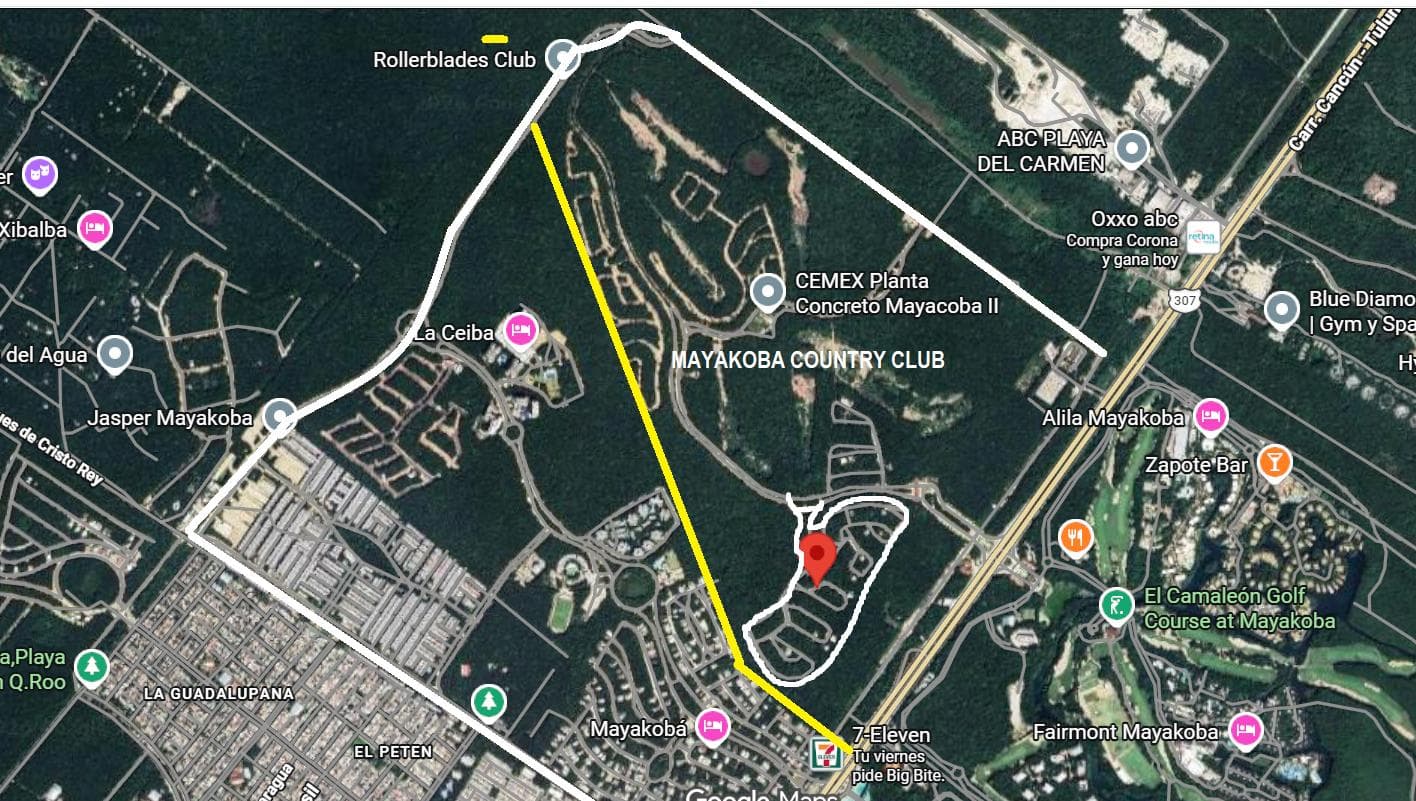 Land for Sale, L-8, with 301 m² of Buildable Area in Mayakoba, Country Club, Playa del Carmen