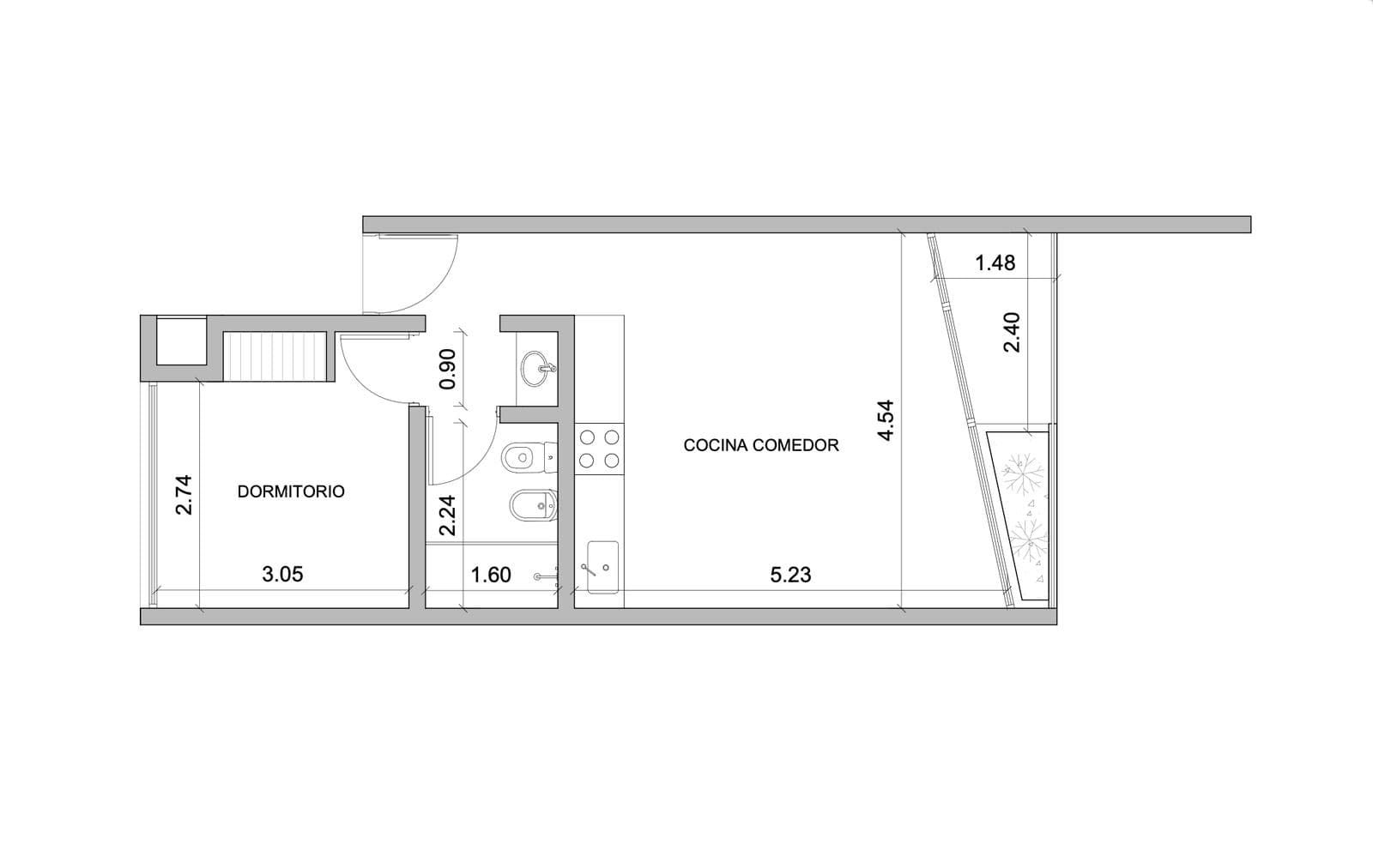 45 m² Two-Room Apartment in the City Center - Haiku