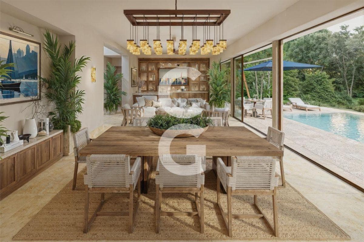 House for Sale in Cancún at Cancun Country Club in Kiva Golf with 4 Bedrooms, a Pool, and a Garden