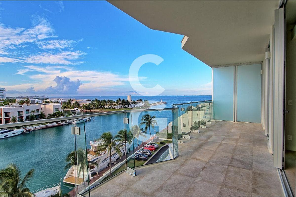 Apartment for Sale in Cancún at SLS Harbour Beach in Puerto Cancún with a View of the Caribbean Sea