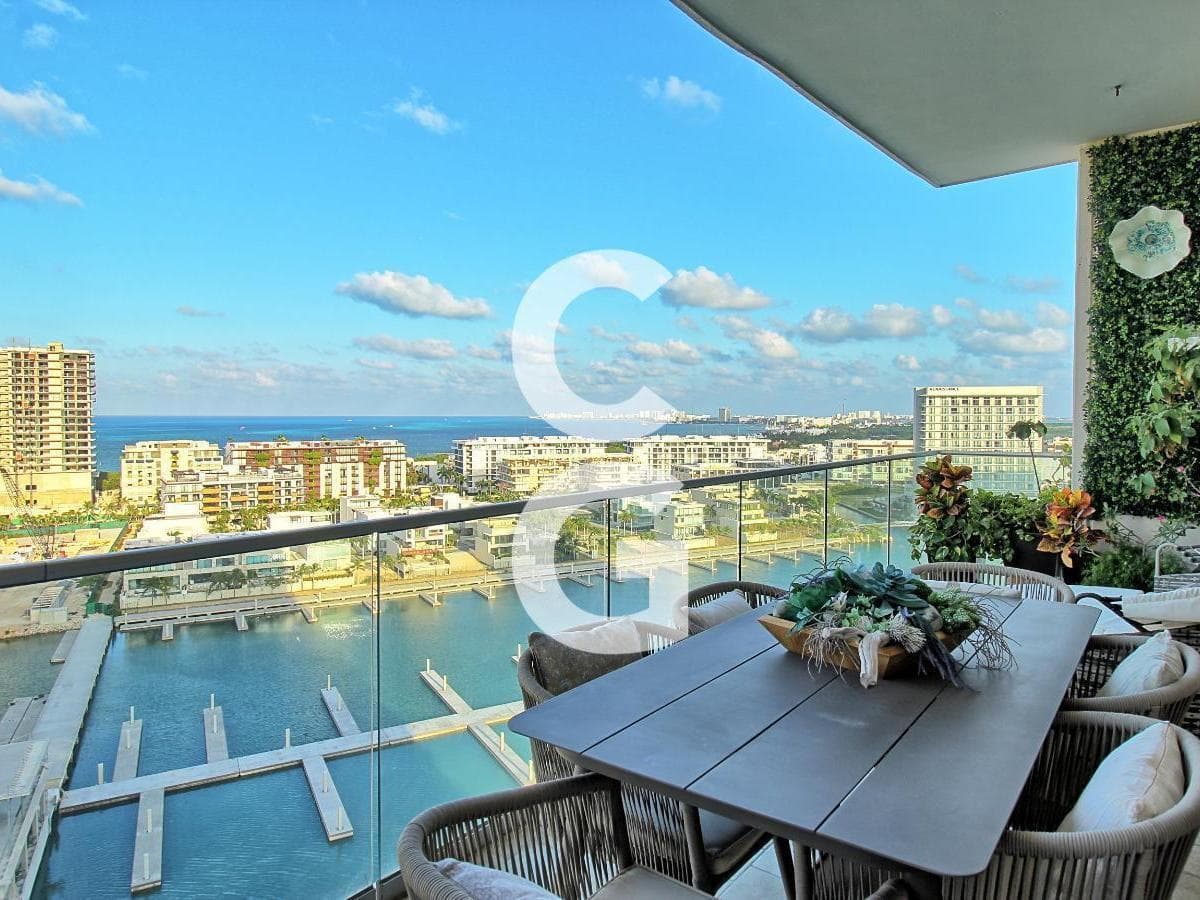 Apartment for Sale and Rent in Cancún at Aria Puerto Cancún with Ocean Views