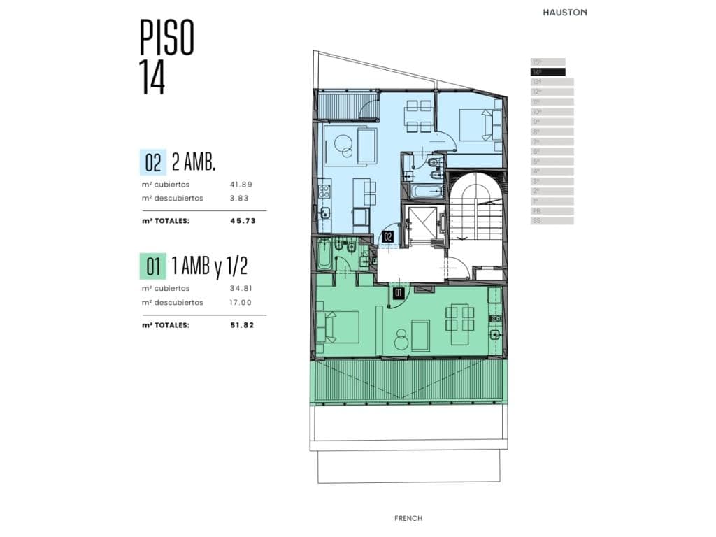 For Sale in Pozo: 1-, 1.5-, and 2-bedroom apartments in Recoleta. Completion in 2028
