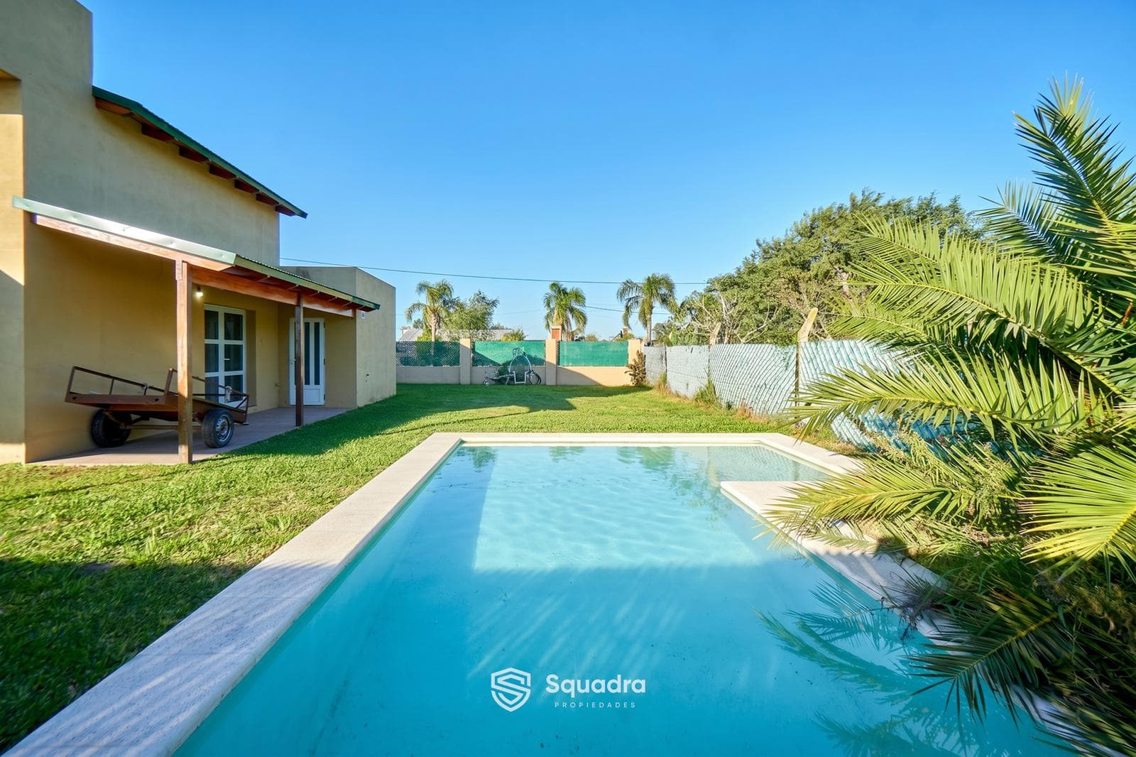 FOR SALE | TRADE - Brand-new 2-bedroom house with a pool, covered porch, and barbecue area - Funes City.
