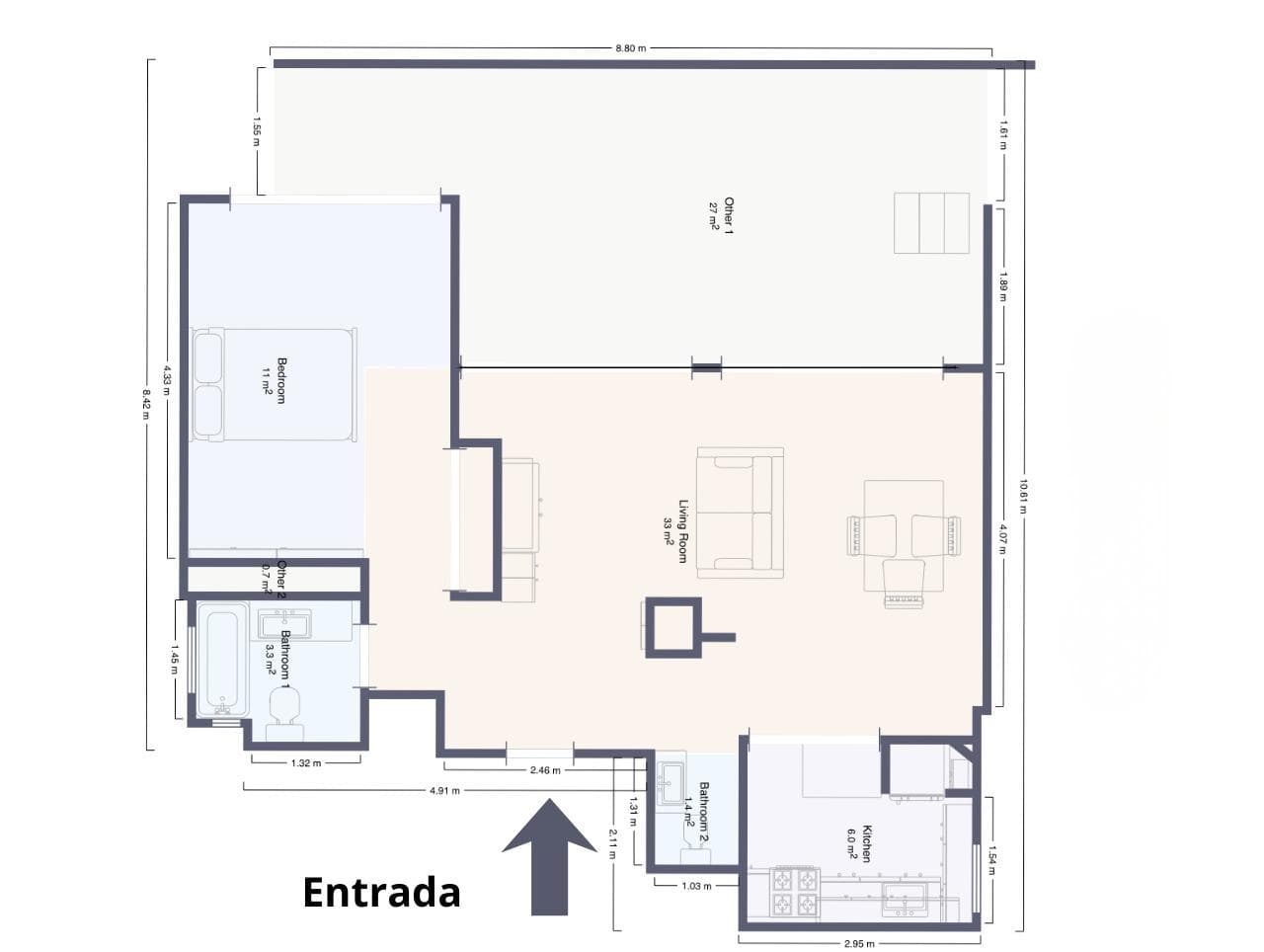 Venta Departamento 2 ambientes Belgrano, con terraza propia