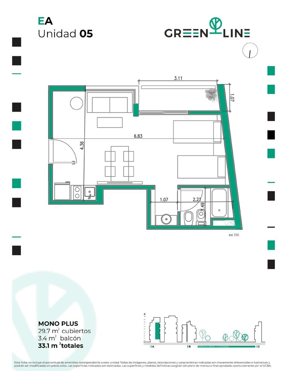 One-Bedroom Apartment with a Balcony in Almagro