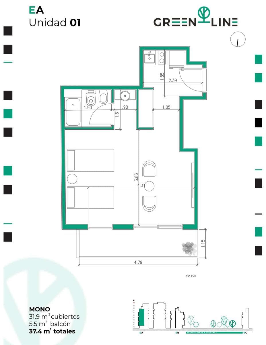 4-room apartment in Almagro