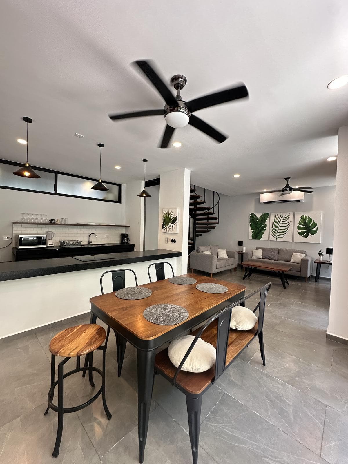 Furnished two-story loft-style apartment for rent