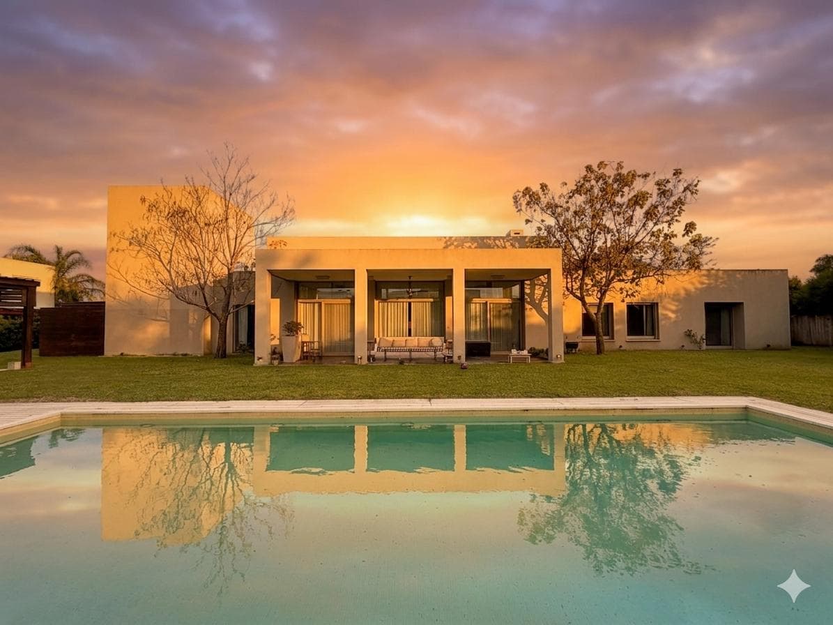 Modern single-story house with tall windows on Corredor Bancalari Talar del Lago 2