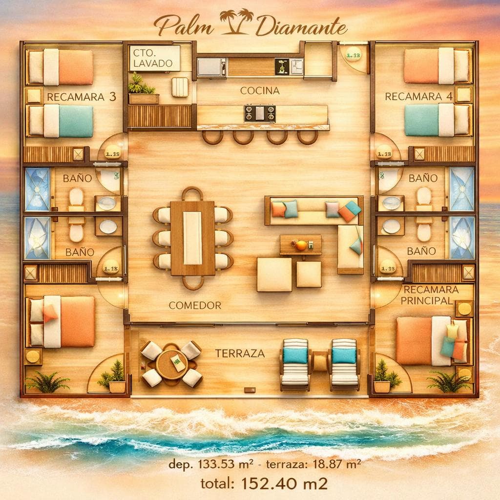 Palm Acapulco Diamante, 4 Bedrooms, Delivery Dec. 26