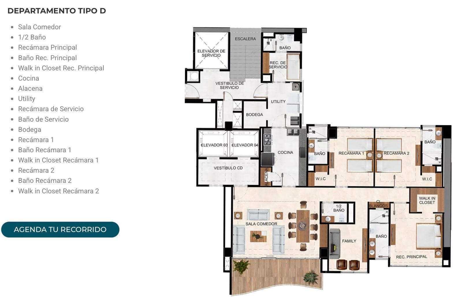 Apartment for Sale at Bosque Real, 177 m², 4th Floor