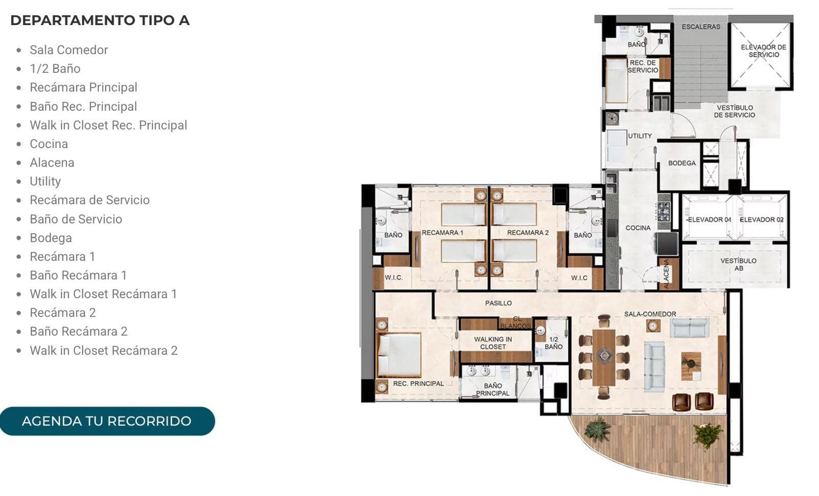 Apartment for Sale in Bosque Real, 195 m², 1st Floor