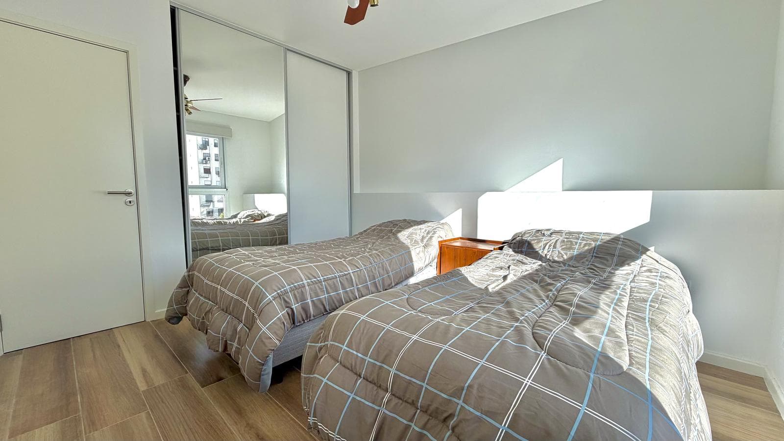 1-bedroom apartment with a grill on the balcony