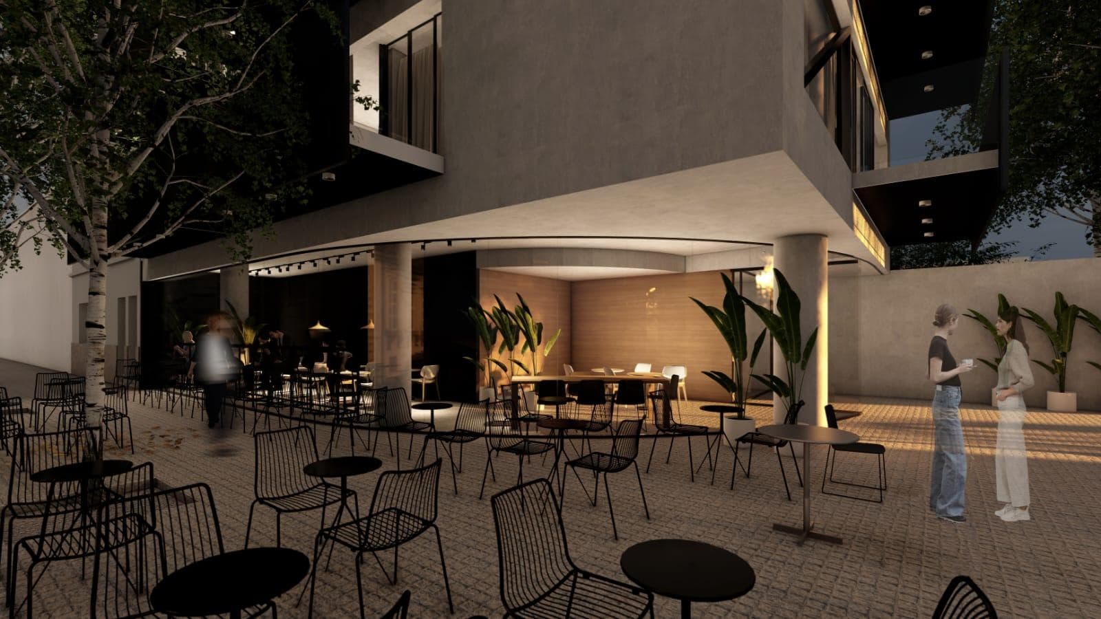 Two-room apartment with a terrace and barbecue