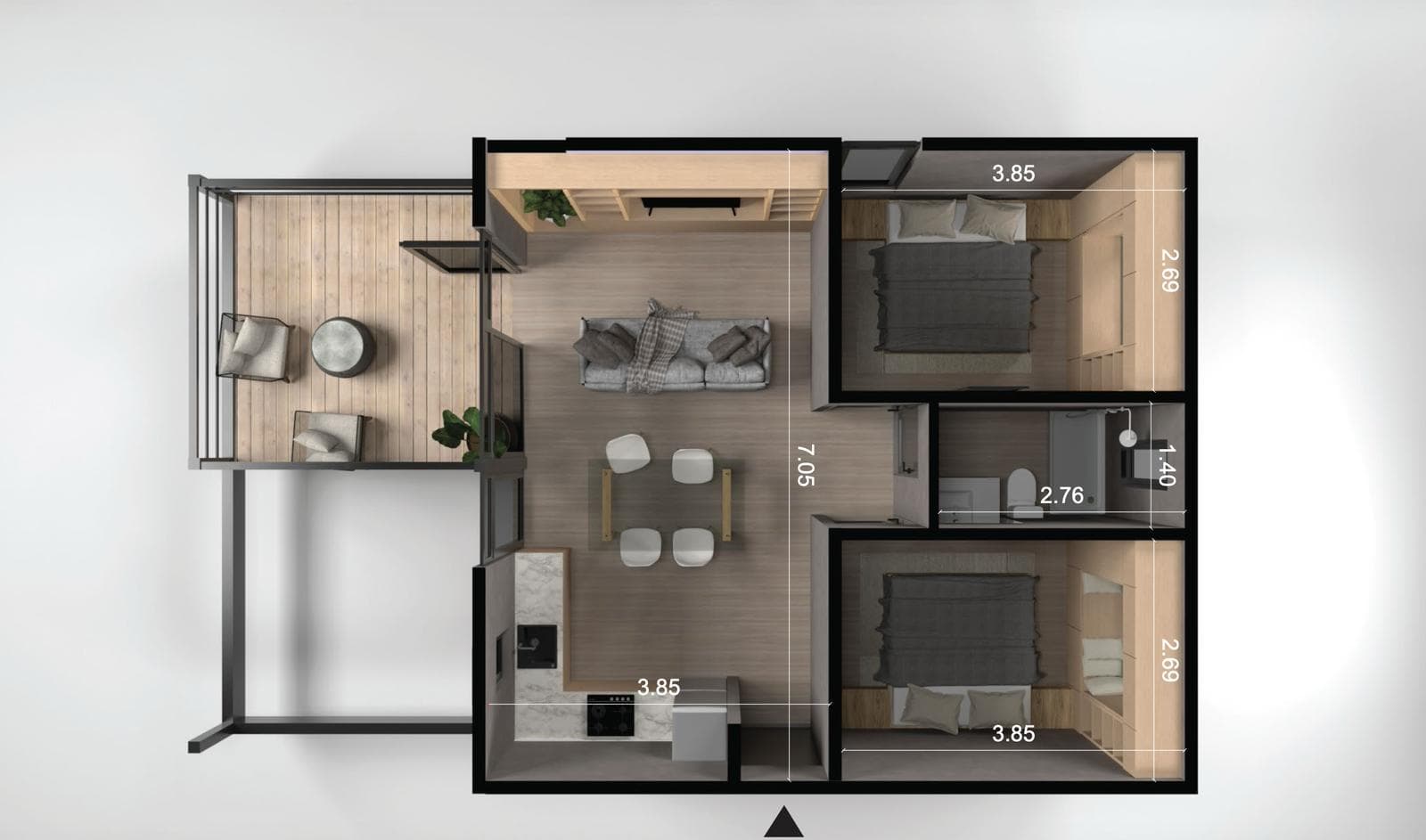 For Sale: Three-room apartment under construction. Villa la Angostura