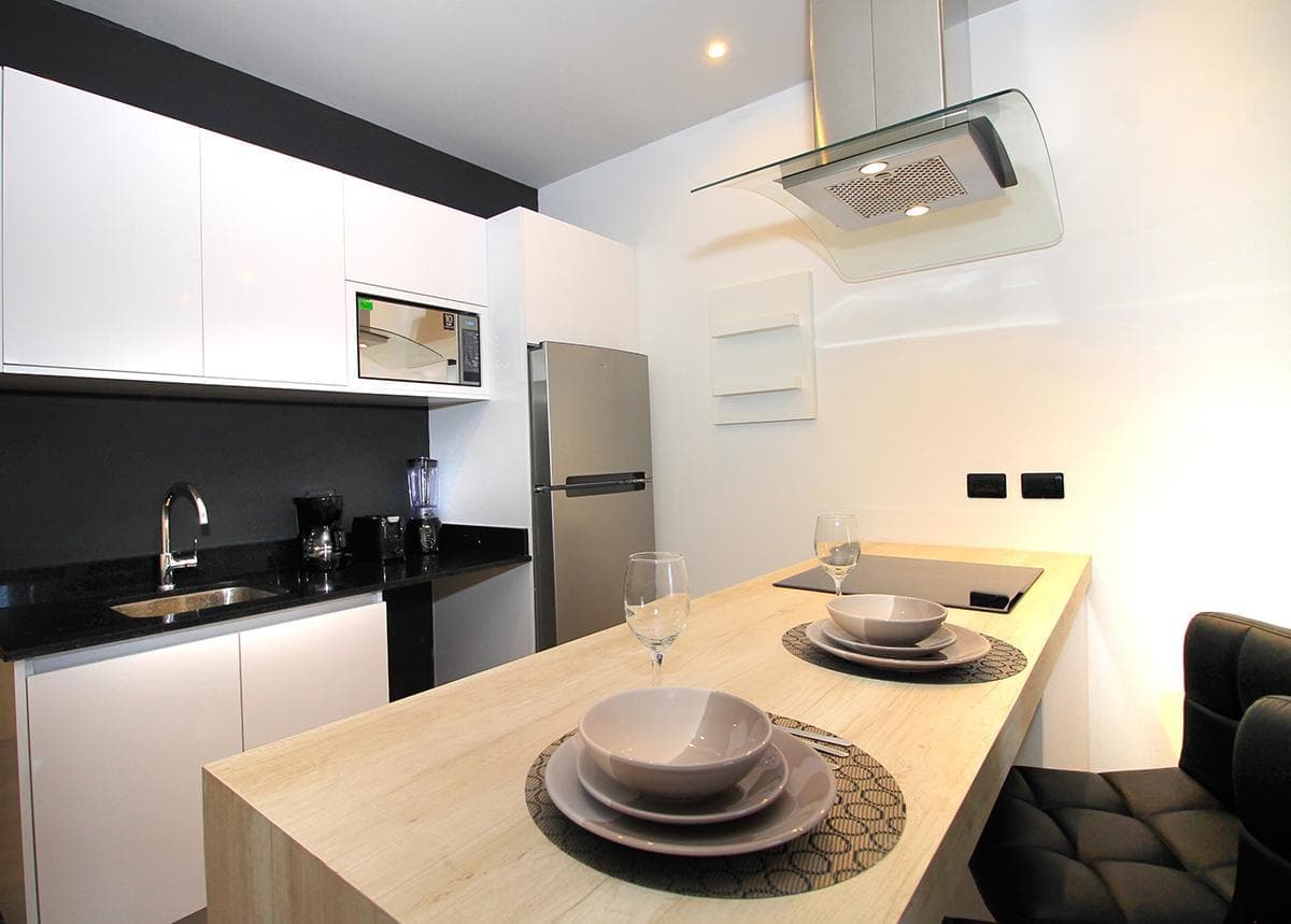 1 bedroom on the ground floor with a patio, furnished