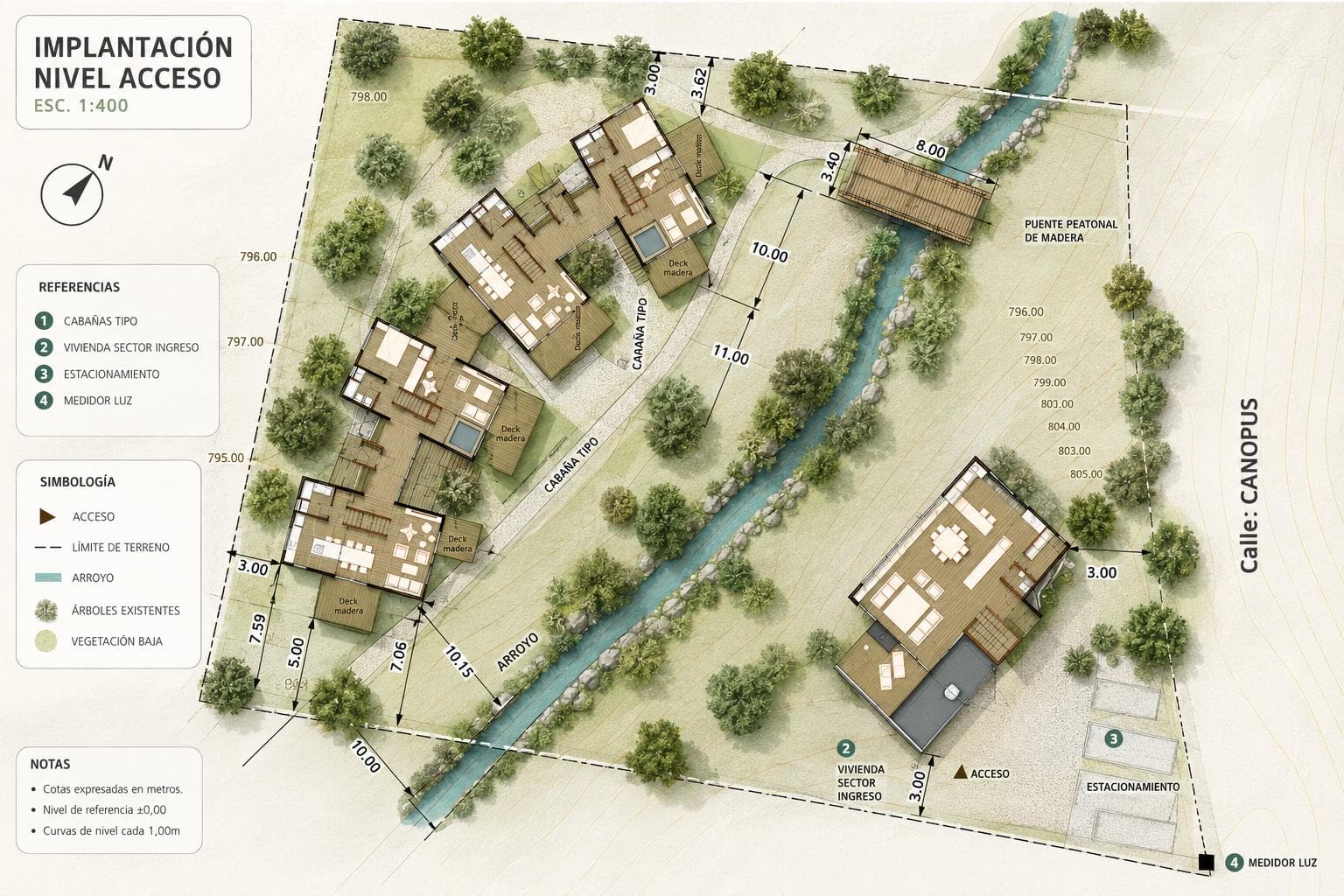 FOR SALE: 2,445 m² lot. Approved project for 3 UF, featuring a stream and views of Cerro Bayo. Villa La Angostura