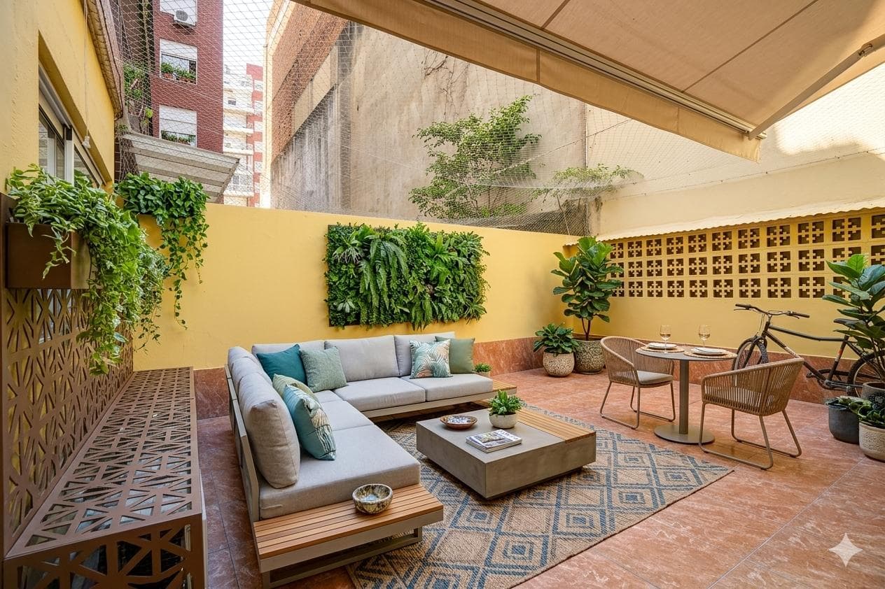 3-room apartment with two patios and optional garage in Villa Urquiza
