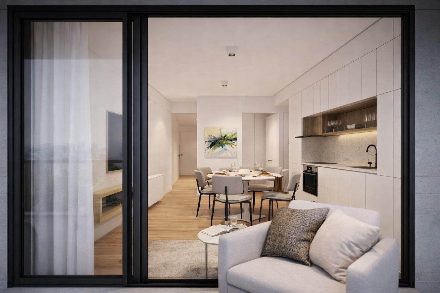 One-room apartment with a balcony in Belgrano