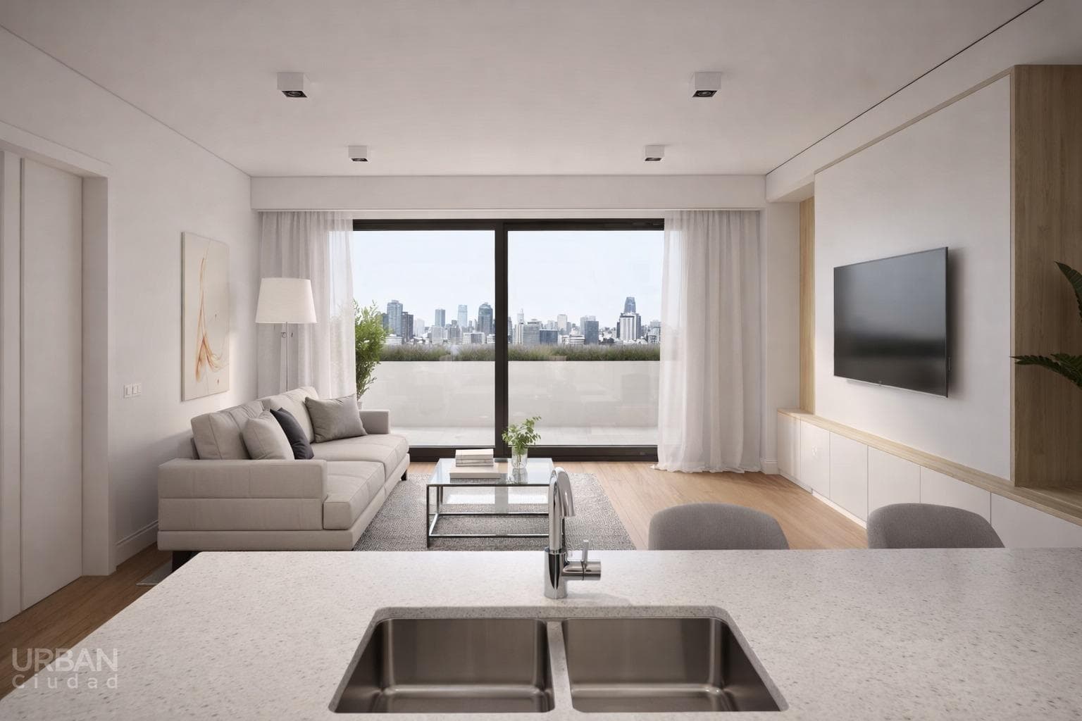 One-room apartment with a balcony in Belgrano