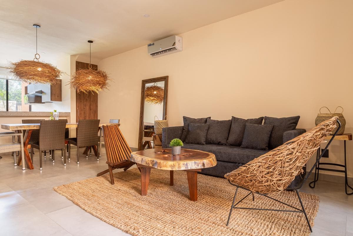 Pre-sale Apartment, 2 Bedrooms, Private Garden, Av. 5 Norte, Region 12, Aldea Savia, Tulum