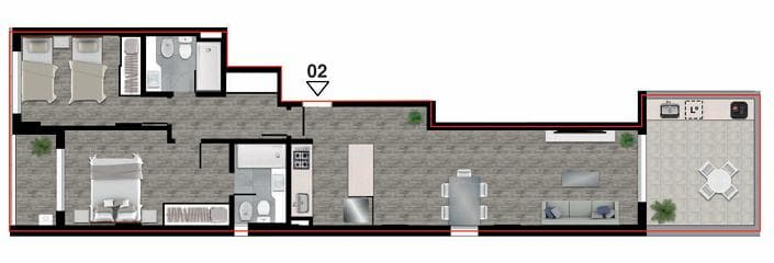 FOR SALE - 2-bedroom apartment under construction. Downtown, Rosario.