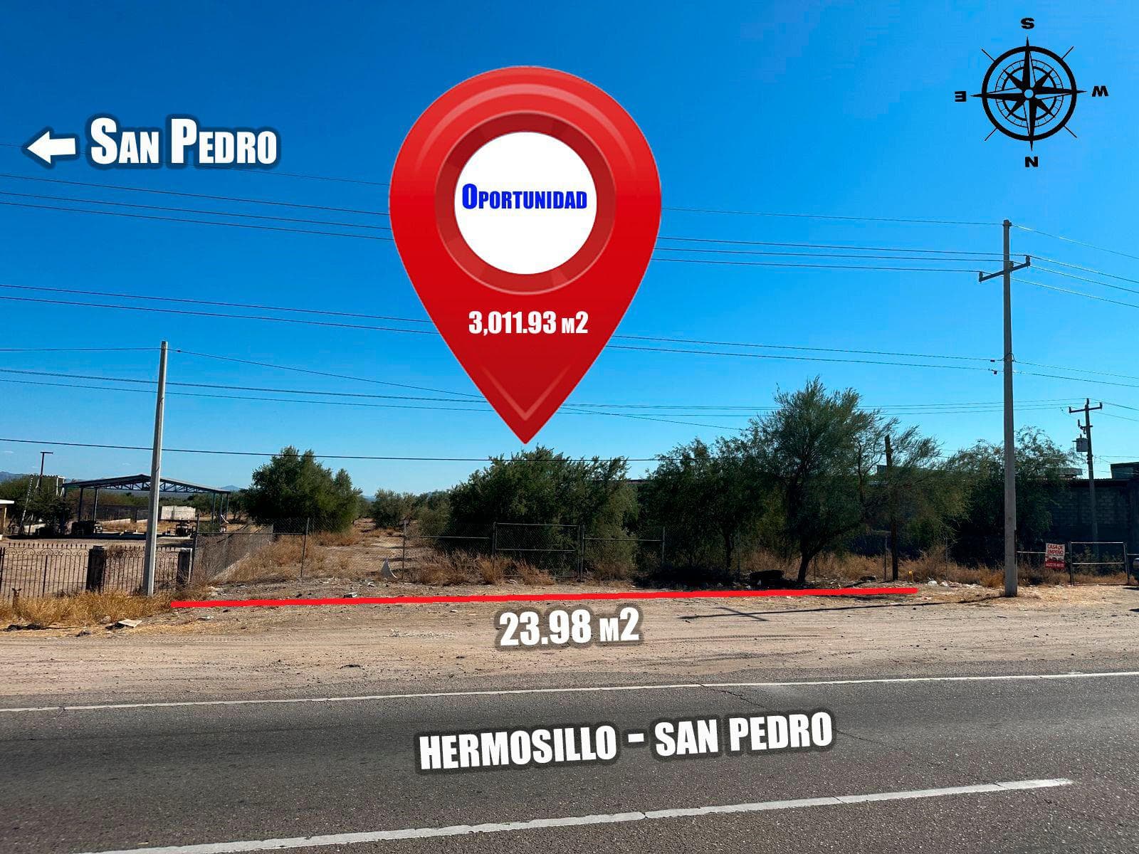 Excellent lot in San Pedro, right off the road at the entrance.