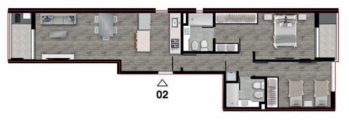 FOR SALE - 2-bedroom apartment under construction. Downtown, Rosario.