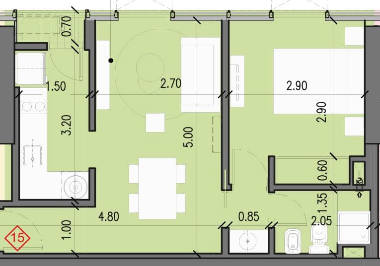 1-Bedroom Apartment for Sale in Nueva Córdoba