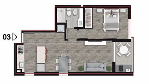 FOR SALE - One-bedroom apartment under construction. Downtown, Rosario.