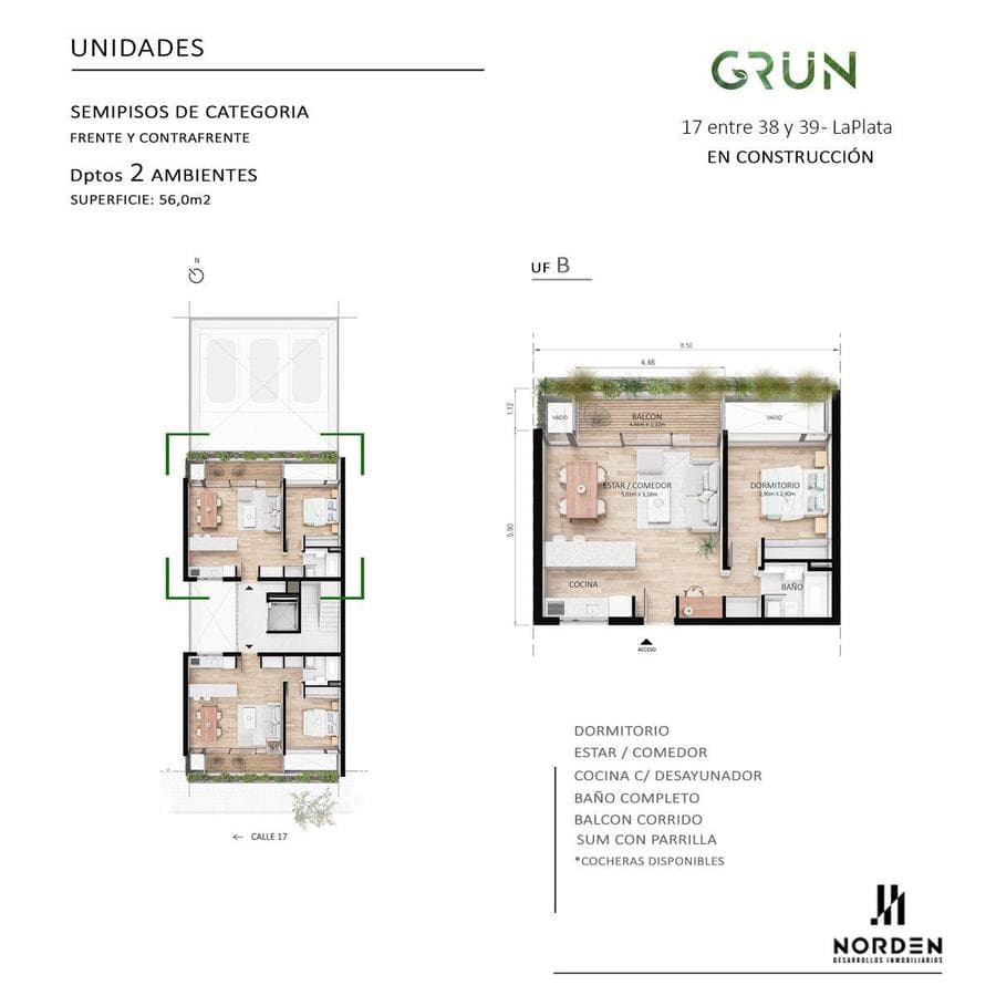 56 m² 1-bedroom apartment for sale in La Plata
