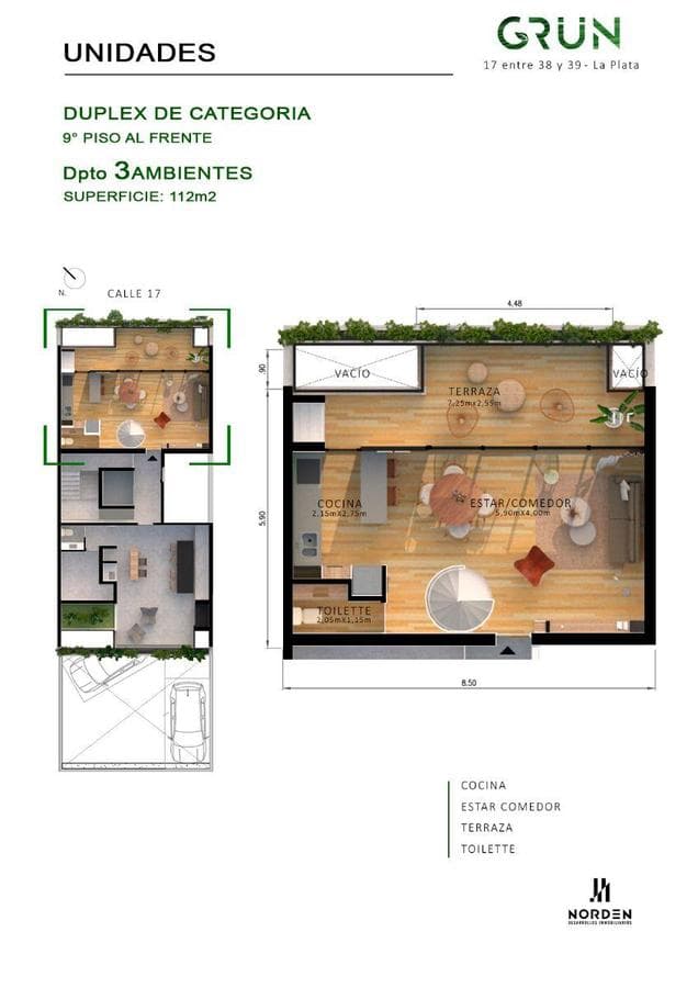 2-Bedroom Duplex Apartment for Sale in La Plata