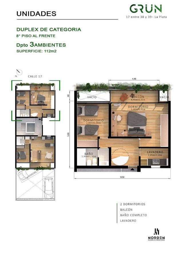 2-Bedroom Duplex Apartment for Sale in La Plata