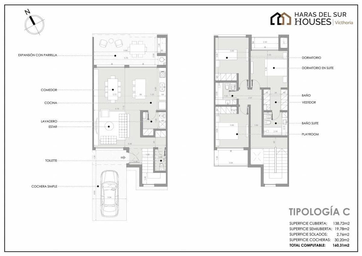 Duplex under construction for sale, 160 m² - 3 bedrooms, Haras del Sur III