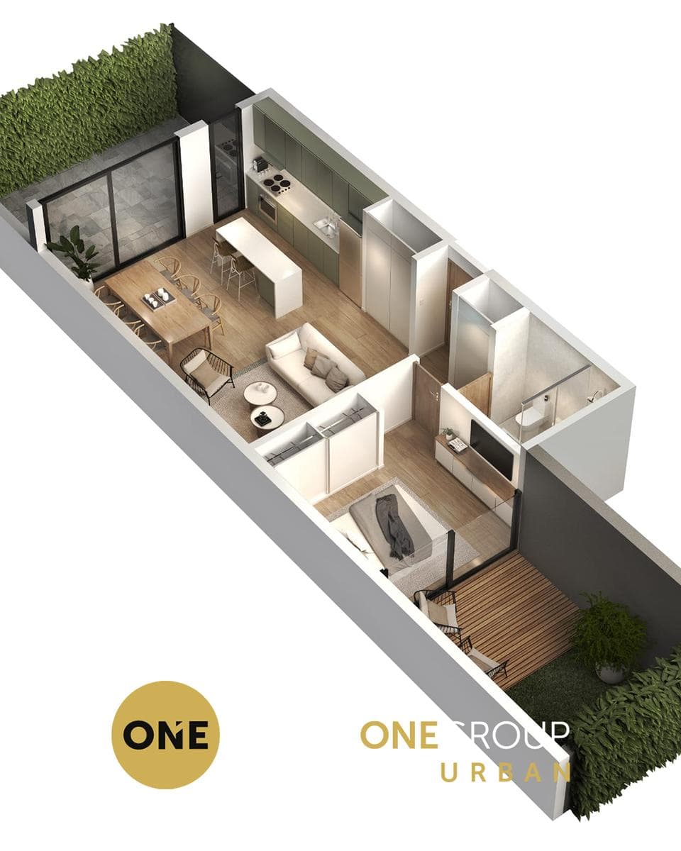 One-bedroom apartments, excellent value for money in terms of construction quality
