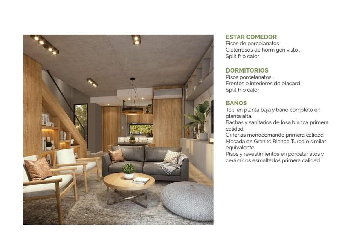 4-room duplex under construction in the Las Casuarinas neighborhood of Haras del Sur III, for sale
