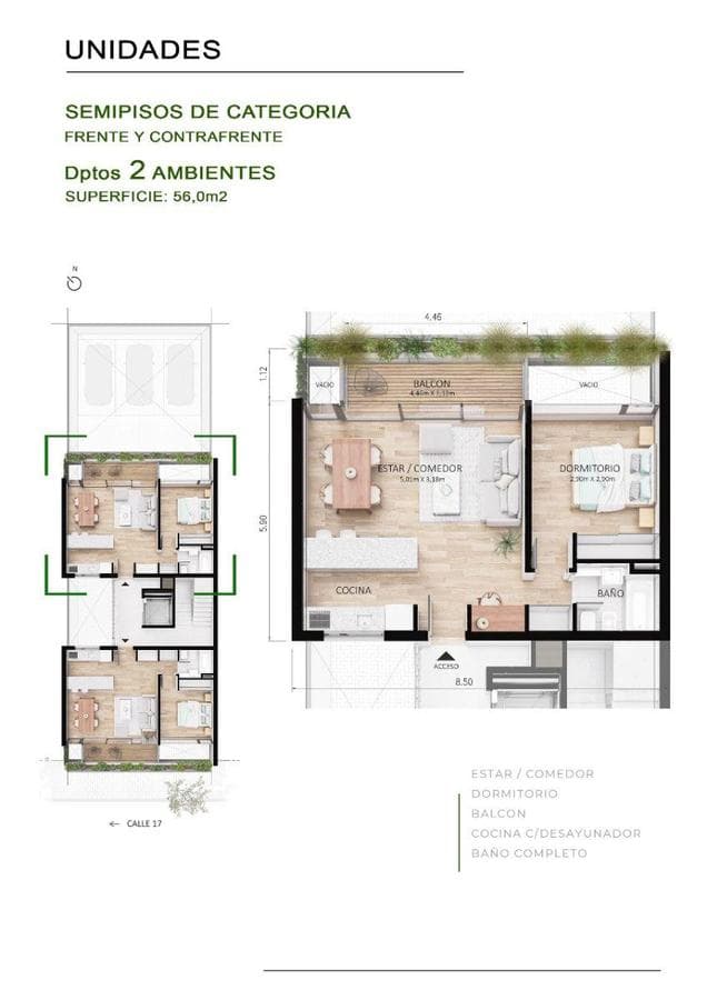 56 m² 1-bedroom apartment for sale in La Plata