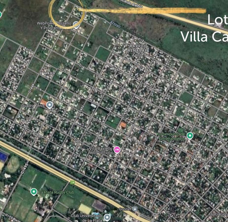 Subdivision lot in Villa Castells at 489 between 2nd and 3rd. With deed