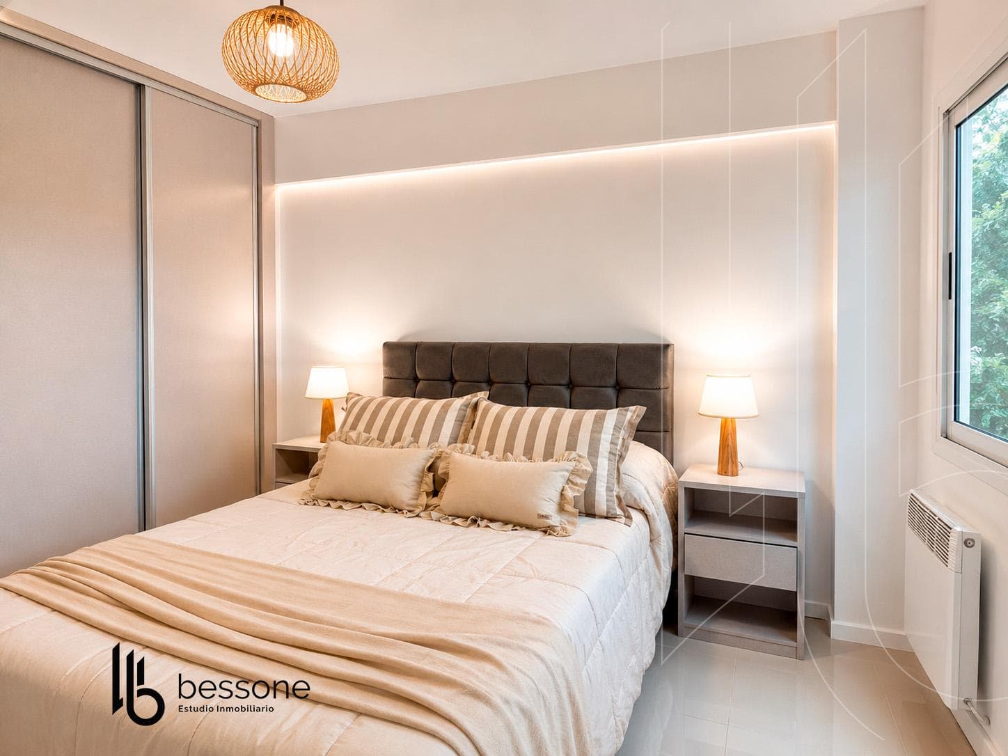 Refurbished, Furnished 2-Room Apartment with Separate Room and Ocean View