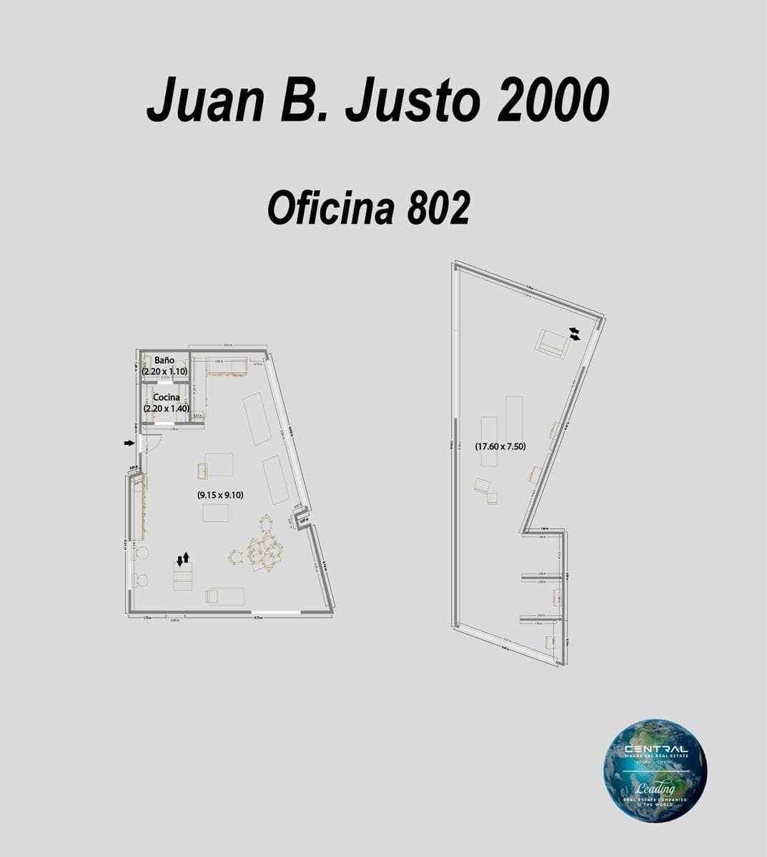 Duplex commercial office for sale with a balcony in Villa Crespo Palermo.